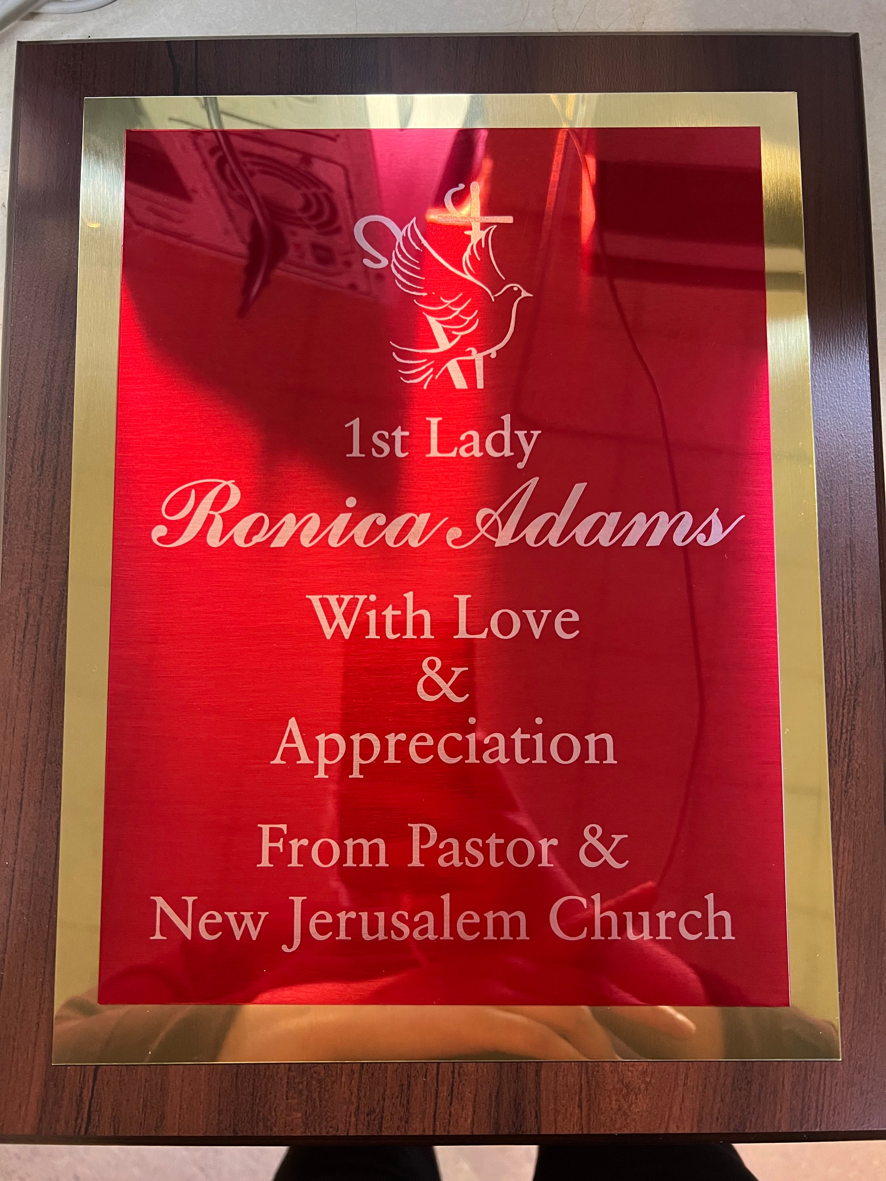 Cherry Finish Plaque - Aluminum Plate | Archway Engraving and Trophies